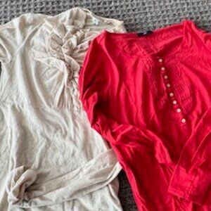 Cabi offwhite & Gap Watermelon long sleeve top size S